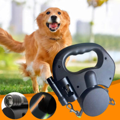 Revolutionary Double Headed Dog Leash with 360° Swivel and LED Light - Perfect for Walking Two Dogs!