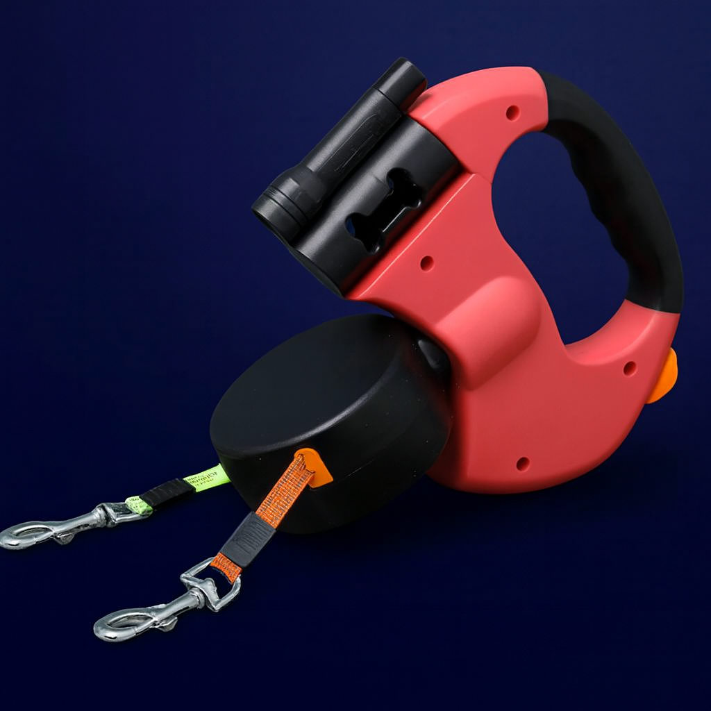 Revolutionary Double Headed Dog Leash with 360° Swivel and LED Light - Perfect for Walking Two Dogs!