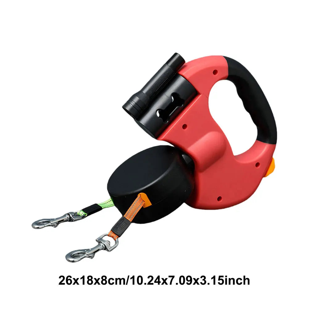 Revolutionary Double Headed Dog Leash with 360° Swivel and LED Light - Perfect for Walking Two Dogs!