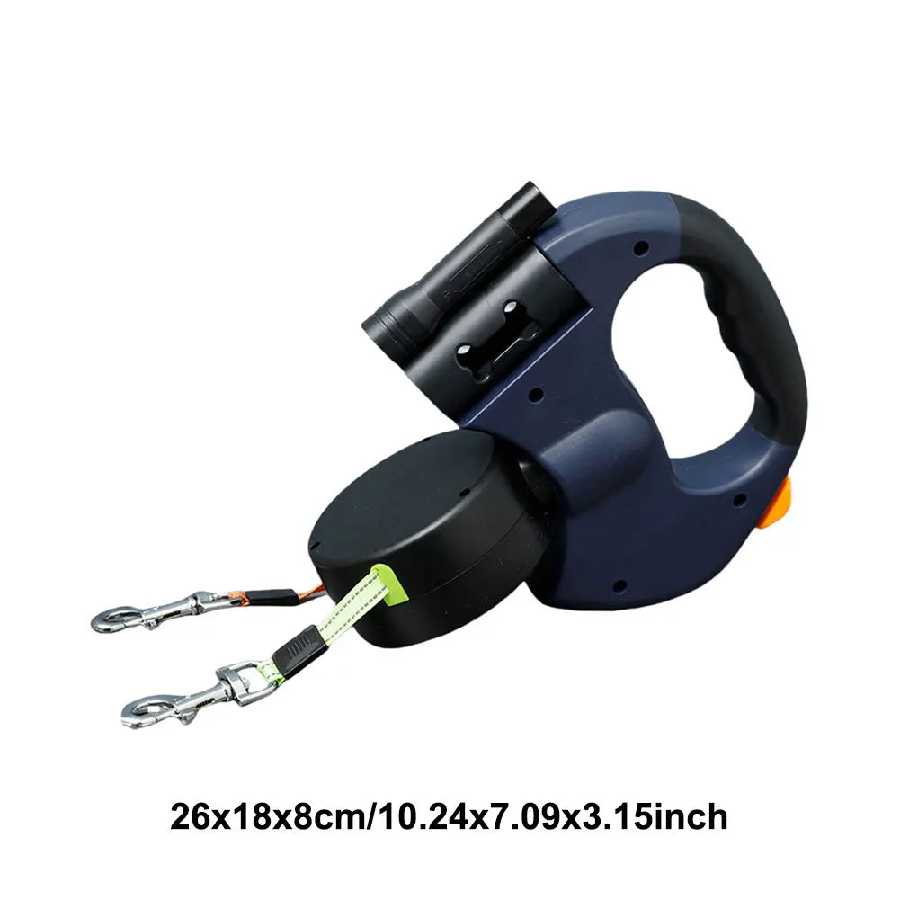 Revolutionary Double Headed Dog Leash with 360° Swivel and LED Light - Perfect for Walking Two Dogs!