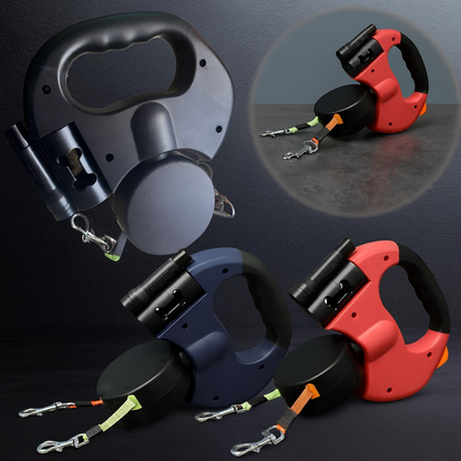 Revolutionary Double Headed Dog Leash with 360° Swivel and LED Light - Perfect for Walking Two Dogs!