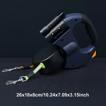 Revolutionary Double Headed Dog Leash with 360° Swivel and LED Light - Perfect for Walking Two Dogs!