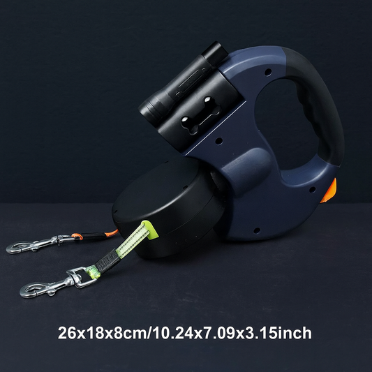 Revolutionary Double Headed Dog Leash with 360° Swivel and LED Light - Perfect for Walking Two Dogs!